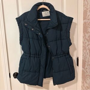 Calia Women's Oversized Teal Blue Puffer Vest